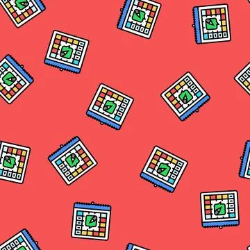 Content calendar social media vector seamless pattern 스톡 일러스트