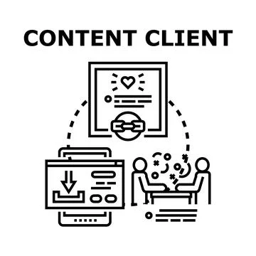 Content client business contract and digital marketing strategy Stock-Illustration