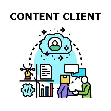 Content client selecting creative internet services Stock Illustration