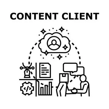 Content client selecting creative internet services Stock Illustration