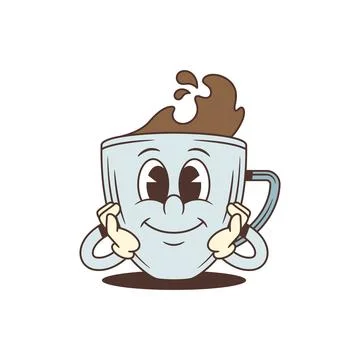 Content Coffee Cup Character With A Gentle Smile Cartoon Vector Illustration Stock Illustration