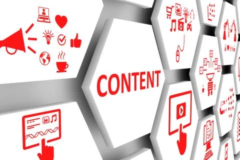 CONTENT concept cell background 3d illustration Stock Illustration