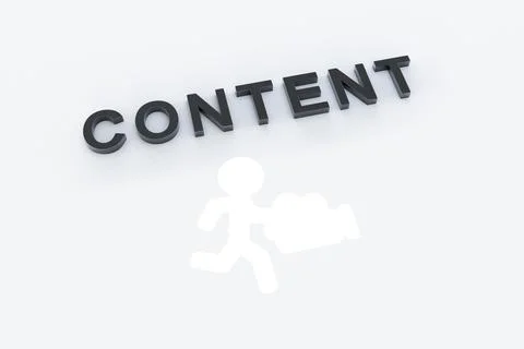 CONTENT concept text sunlight 3D illustration Stock Illustration