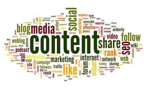 Content conept in word tag cloud Stock Illustration