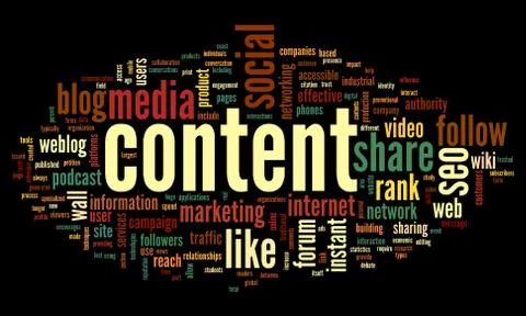 Content conept in word tag cloud Stock Illustration