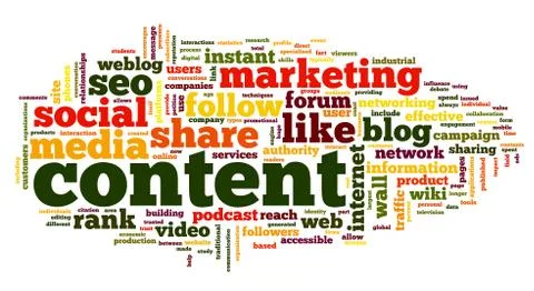 Content conept in word tag cloud Stock Illustration