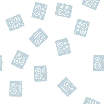 Content create glyph seamless pattern Stock Illustration