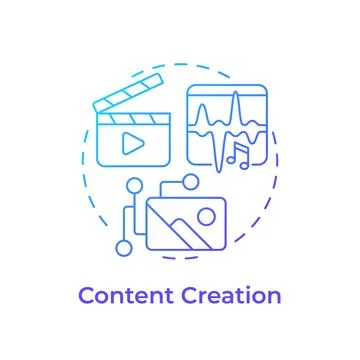 Content creation blue gradient concept icon Stock Illustration