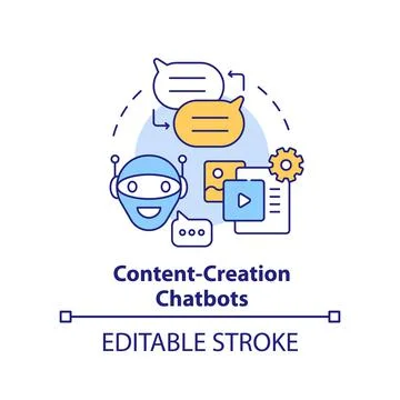 Content creation chatbots concept icon Stock Illustration