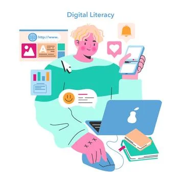Content creation. Flat Vector Illustration Stock Illustration
