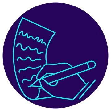 Content Creation Icon. Minimalistic neon outline 库存插图