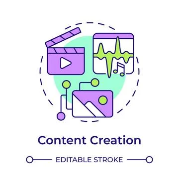 Content creation multi color concept icon Stock Illustration