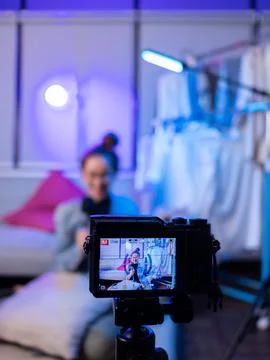 Content creation session home studio video production indoor close-up digital Foto stock