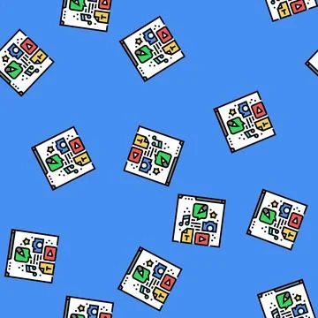 Content creation social media vector seamless pattern 스톡 일러스트