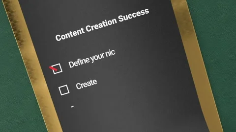 Content creation success. Define your niche, create valuable content, grow Stock-Footage 337624764