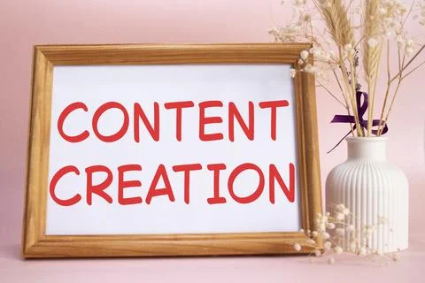 Content creation symbol. Concept words Content creation on beautiful wooden.. Stock Photos