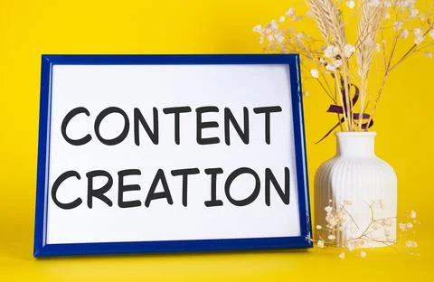 Content creation symbol. Concept words Content creation on beautiful wooden.. Stock Photos