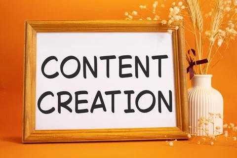 Content creation symbol. Concept words Content creation on beautiful wooden.. Stock Photos
