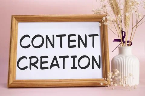 Content creation symbol. Concept words Content creation on beautiful wooden.. Stock Photos