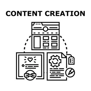 Content creation vector for digital marketing development Stock Illustration