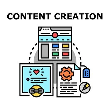 Content creation vector for digital marketing development Stock Illustration