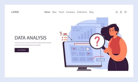 Content creation web banner or landing page. Social media marketing Stock Illustration