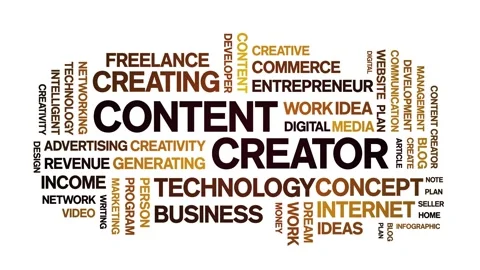 Content Creator Animated Tag Word Cloud,... | Stock Video | Pond5