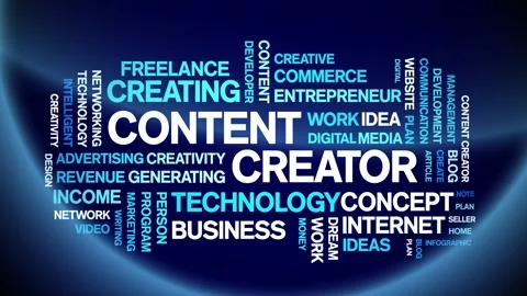 Content Creator Animated Tag Word Cloud,... | Stock Video | Pond5