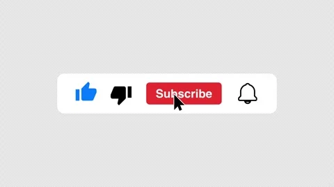 Content creator channel subscribe and notification buttons Stock Footage 242383142