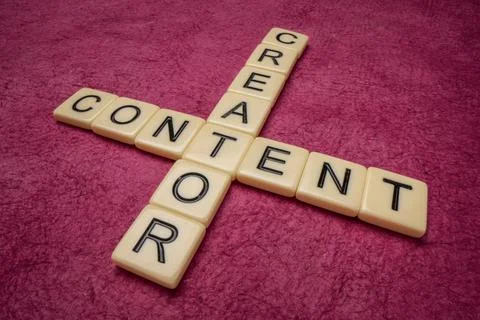 Content creator crossword Stock Photos