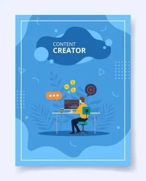 Content creator edit video upload for template of banners, flyer, books cover Stock Illustration