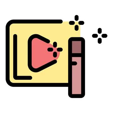 Content creator editing video on a software with magic wand tool Illustrazione stock