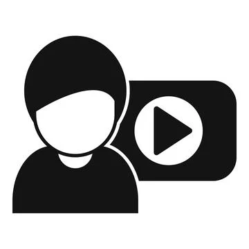 Content creator icon with play button Stock Illustration