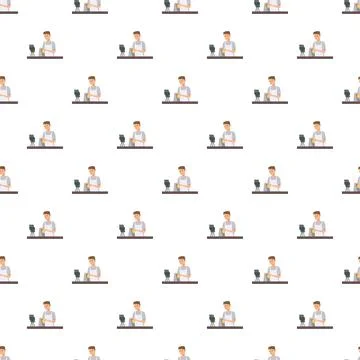 Content creator recording tutorial seamless repeating pattern Stock Illustration