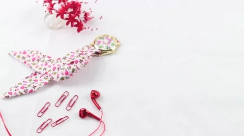 Content Creator Styled Flatlay blogger entrepreneur designer styled video  Stock Footage 68533451