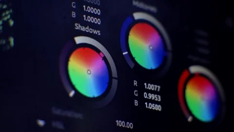 Content Creator Video Editor Editing Footage In Post Production. Color Grading Stock Footage 257356212