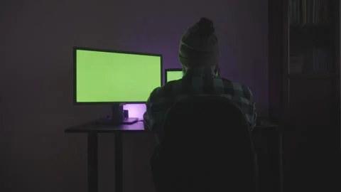Content creator youtuber working home Stock Footage 149302374