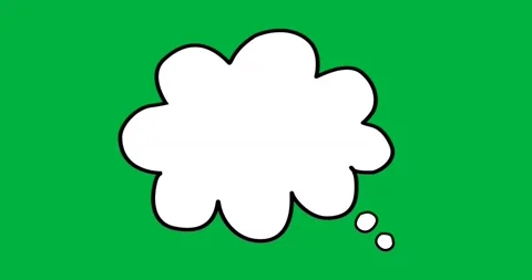 Content creators placing white thought bubble overlay on transparent backdrop Stock Footage 317669155