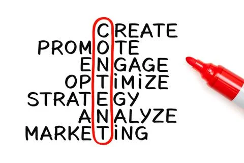 Content Crossword Marker Concept Stockfoto's