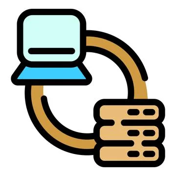 Content data server icon vector flat Illustrazione stock