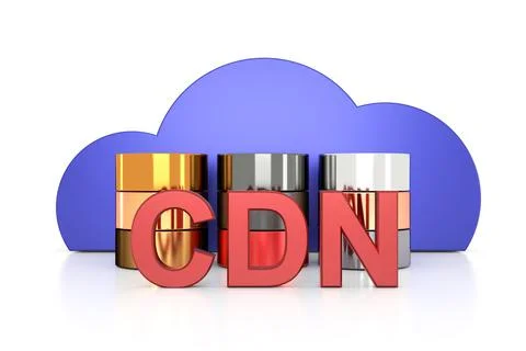 Content Delivery Network (CDN). 3D rendering. Stock Illustration