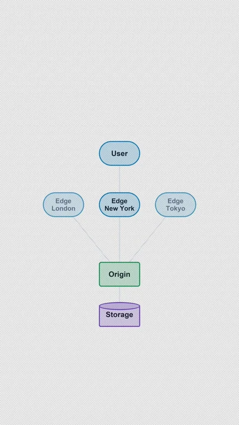 Content Delivery Network Clean No Text System Architecture Vertical 9x16 Light Stock Footage 339518514