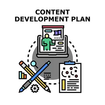 Content development plan strategy creating effective digital media Stockillustratie