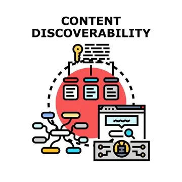 Content discoverability improving digital marketing strategy Stock Illustration