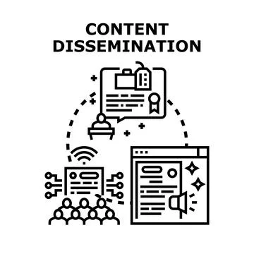 Content dissemination strategy vector icon concept Stock Illustration