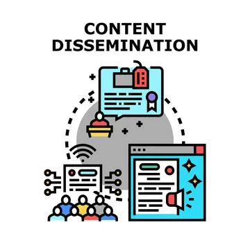 Content dissemination strategy vector icon concept Stock Illustration