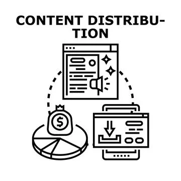 Content distribution concept featuring digital marketing strategy Stock Illustration