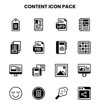 Content DuoTone Bundle Icons Pack Stock-Illustration