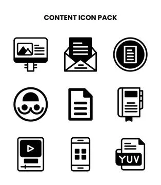Content DuoTone Set Icons Pack Stock Illustration