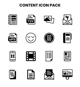 Content DuoTone Set Icons Pack 스톡 일러스트